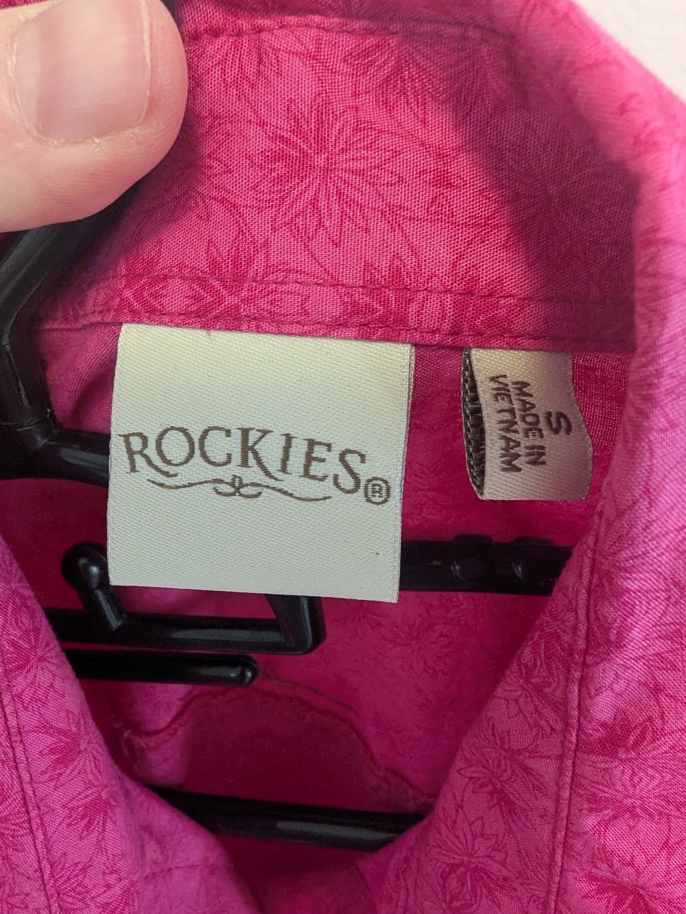 4/$40 Rockies Western Pink Floral Button-Up Shirt | Cowgirl Snap Front Top - Picture 7 of 7
